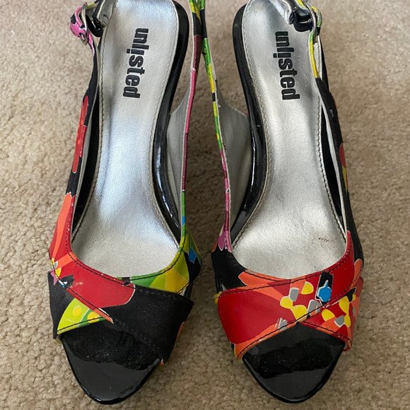 Unlisted Multi Color Open Toe High Heels - Picture 1 of 2
